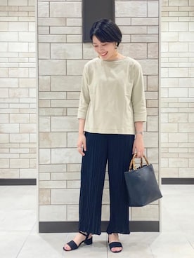 「USAコットン」｜「アイテム（サンダル）」を使った、coen Yoshidaさん（レディース・160cm）の夏コーディネート