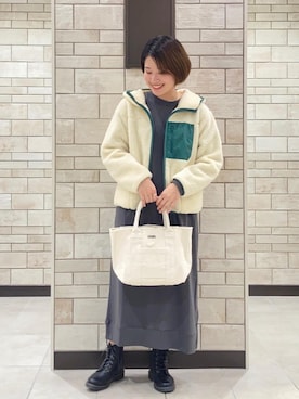 「ロゴ・コーエンベア」｜「アイテム（ジャケット/アウター）」を使った、coen Yoshidaさん（レディース・160cm）の秋コーディネート