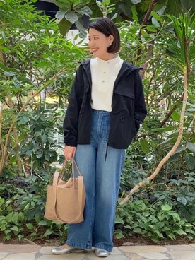 「USAコットン」｜「アイテム（スウェット）」を使った、coen Yoshidaさん（レディース・160cm）の春コーディネート