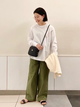 「ロゴ・コーエンベア」｜coen Yoshidaさん（レディース・160cm）の春コーディネート