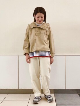 「USAコットン」｜「アイテム（ブルゾン）」を使った、coen Yoshidaさん（レディース・160cm）の春コーディネート