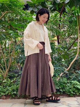 「春カラー」｜「アイテム（カバーオール）」を使った、coen Yoshidaさん（レディース・160cm）の春コーディネート