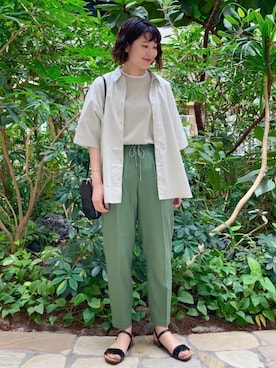 「ベーシックカラー」｜coen Yoshidaさん（レディース・160cm）の夏コーディネート