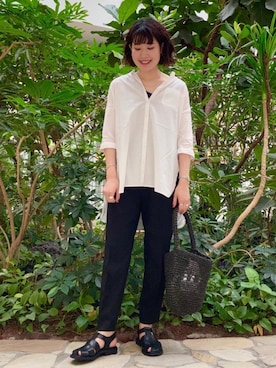 「ベーシックカラー」｜coen Yoshidaさん（レディース・160cm）の夏コーディネート