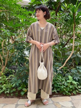 「ベーシックカラー」｜coen Yoshidaさん（レディース・160cm）の夏コーディネート