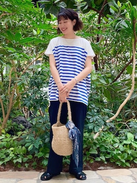 「ベーシックカラー」｜coen Yoshidaさん（レディース・160cm）の夏コーディネート