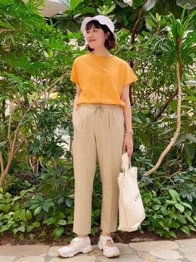 「ベーシックカラー」｜coen Yoshidaさん（レディース・160cm）の夏コーディネート