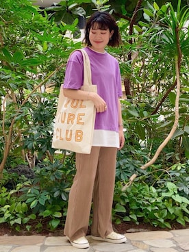 「涼しくて軽い「涼・軽パンツ」」｜「アイテム（スリッポン）」を使った、coen Yoshidaさん（レディース・160cm）の夏コーディネート
