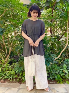 「涼しくて軽い「涼・軽パンツ」」｜coen Yoshidaさん（レディース・160cm）の夏コーディネート