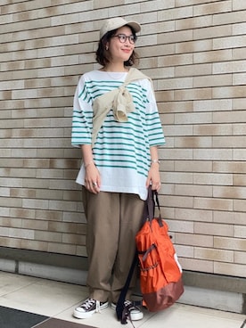 「涼しくて軽い「涼・軽パンツ」」｜coen Yoshidaさん（レディース・160cm）の夏コーディネート
