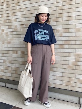 「涼しくて軽い「涼・軽パンツ」」｜coen Yoshidaさん（レディース・160cm）の夏コーディネート