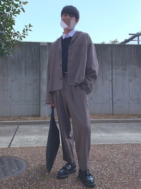 「Loose/ルース（ルース）のアイテム（テーラードジャケット）」を使った、KIRIKOさん（メンズ・168cm）の冬コーディネート