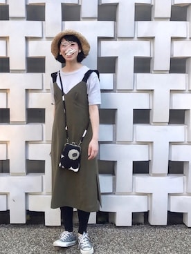 「白トップス」｜ぴっぴさん（レディース・153cm・20代）の夏コーディネート