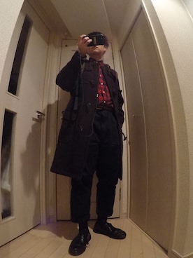 「BURBERRY BLUE LABEL（バーバリーブルーレーベル）のアイテム（ダッフルコート）」を使った、けんとさん（メンズ・166cm）の秋コーディネート