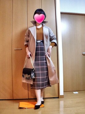 「ジーユーコーデ」｜「アイテム（トレンチコート）」を使った、🌟YUKI🌟さん（レディース・156cm）の秋コーディネート