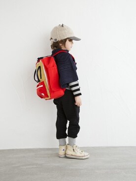 「MR（まる）のアイテム（バッグ）」を使った、Wonder apartmentさん（キッズ・110cm）の秋コーディネート