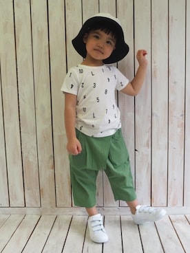 「MR（まる）のアイテム（帽子）」を使った、Wonder apartmentさん（キッズ・110cm）の夏コーディネート