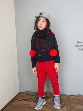 「MR（まる）のアイテム」を使った、Wonder apartmentさん（キッズ・110cm）の冬コーディネート