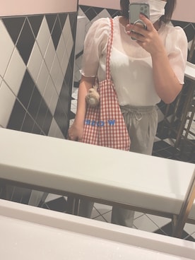 「one after another NICE CLAUP（ワンアフターアナザーナイスクラップ）のアイテム（財布/小物）」を使った、mi⑅⑅さん（レディース・154cm）の夏コーディネート