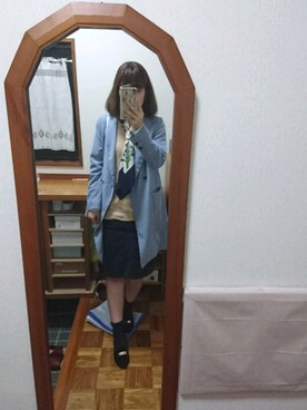 「amelier MAJESTIC LEGON（アメリエルマジェスティックレゴン）のアイテム（チェスターコート）」を使った、stm11yzさん（レディース・161cm）の春コーディネート