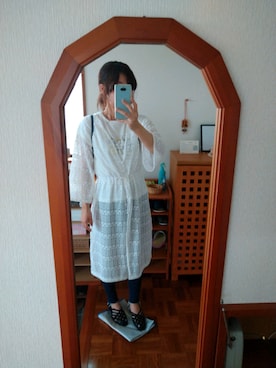 「OZOC（オゾック）のアイテム（デニムパンツ）」を使った、stm11yzさん（レディース・161cm）の夏コーディネート