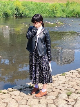 「さんぽ」｜「アイテム（ジャケット/アウター）」を使った、なーさん（レディース・151cm）の春コーディネート