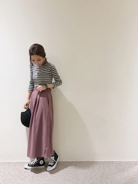 「Te chichi（テチチ）のアイテム（キャスケット）」を使った、RISA HARADAさん（レディース・165cm）の秋コーディネート