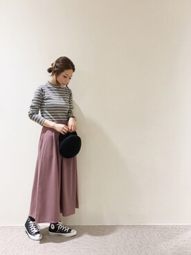 「Te chichi（テチチ）のアイテム（キャスケット）」を使った、RISA HARADAさん（レディース・165cm）の秋コーディネート