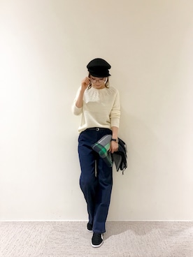 「Te chichi（テチチ）のアイテム（キャスケット）」を使った、RISA HARADAさん（レディース・165cm）の秋コーディネート