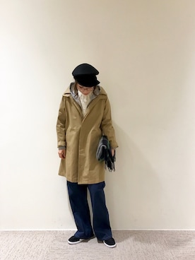 「Te chichi（テチチ）のアイテム（キャスケット）」を使った、RISA HARADAさん（レディース・165cm）の秋コーディネート