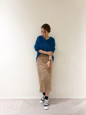 「Te chichi TERRASSE」｜「アイテム（スニーカー）」を使った、RISA HARADAさん（レディース・165cm）の秋コーディネート