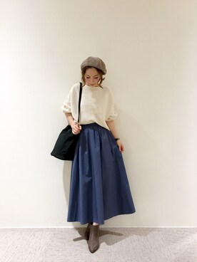「Te chichi TERRASSE」｜「アイテム（ブーツ）」を使った、RISA HARADAさん（レディース・165cm）の秋コーディネート