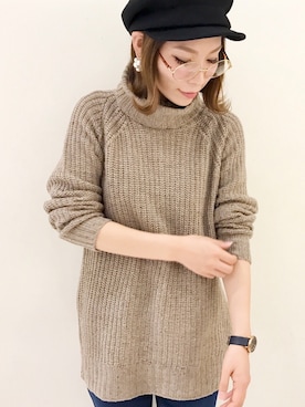 「Te chichi（テチチ）のアイテム（キャスケット）」を使った、RISA HARADAさん（レディース・165cm）の秋コーディネート