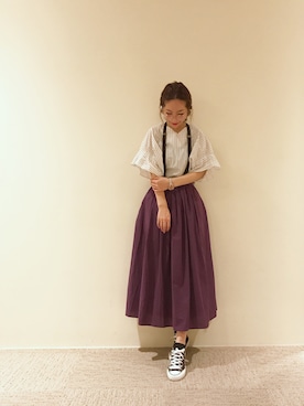 「Te chichi TERRASSE」｜「アイテム（スニーカー）」を使った、RISA HARADAさん（レディース・165cm）の夏コーディネート