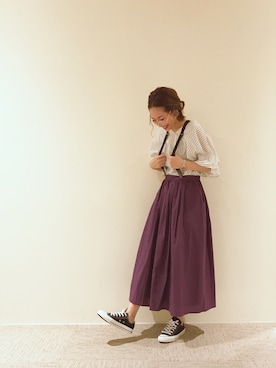 「Te chichi TERRASSE」｜「アイテム（スニーカー）」を使った、RISA HARADAさん（レディース・165cm）の夏コーディネート