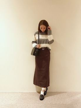 「Te chichi TERRASSE」｜「アイテム（ローファー）」を使った、RISA HARADAさん（レディース・165cm）の秋コーディネート