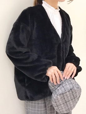 「Te chichi（テチチ）のアイテム（キャスケット）」を使った、RISA HARADAさん（レディース・165cm）の秋コーディネート