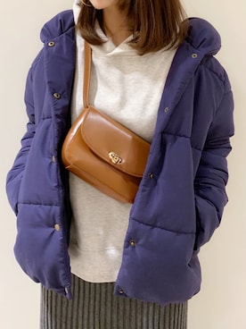 「Te chichi TERRASSE」｜「アイテム（その他アウター）」を使った、RISA HARADAさん（レディース・165cm）の冬コーディネート