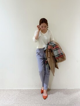 「Te chichi（テチチ）のアイテム（ダッフルコート）」を使った、RISA HARADAさん（レディース・165cm）の冬コーディネート