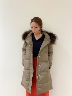 「Te chichi（テチチ）のアイテム（ダウンジャケット/コート）」を使った、RISA HARADAさん（レディース・165cm）の冬コーディネート