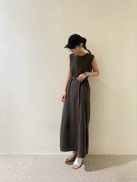 「ピグメント」｜「アイテム（ワンピース/ドレス）」を使った、RISA HARADAさん（レディース・165cm）の夏コーディネート