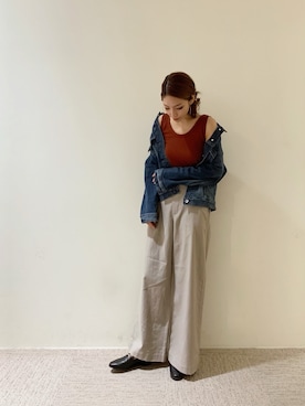 「Te chichi（テチチ）のアイテム（デニムジャケット）」を使った、RISA HARADAさん（レディース・165cm）の夏コーディネート