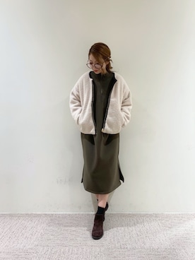「裏起毛ワンピース」｜RISA HARADAさん（レディース・165cm）の秋コーディネート