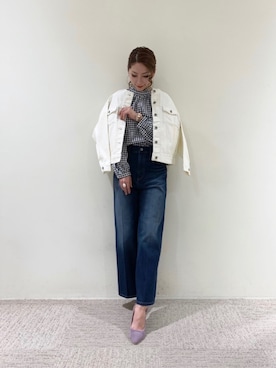 「Te chichi（テチチ）のアイテム（デニムジャケット）」を使った、RISA HARADAさん（レディース・165cm）の冬コーディネート