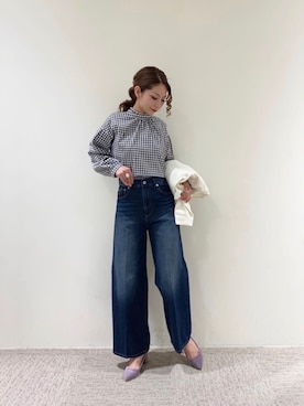 「Te chichi（テチチ）のアイテム（デニムジャケット）」を使った、RISA HARADAさん（レディース・165cm）の冬コーディネート