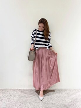 「アイテム（パンプス、グレー系）」を使った、RISA HARADAさん（レディース・165cm）の冬コーディネート