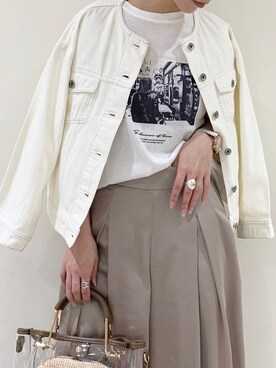 「Te chichi（テチチ）のアイテム（デニムジャケット）」を使った、RISA HARADAさん（レディース・165cm）の夏コーディネート