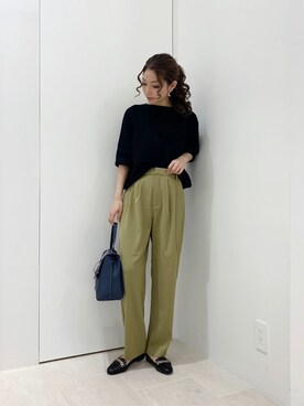 「Te chichi TERRASSE」｜「アイテム（パンツ）」を使った、RISA HARADAさん（レディース・165cm）の秋コーディネート