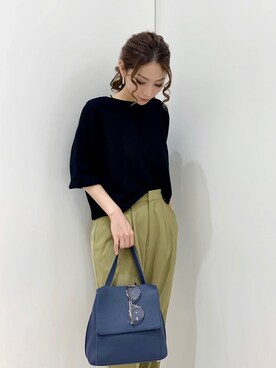 「Te chichi TERRASSE」｜「アイテム（パンツ）」を使った、RISA HARADAさん（レディース・165cm）の秋コーディネート