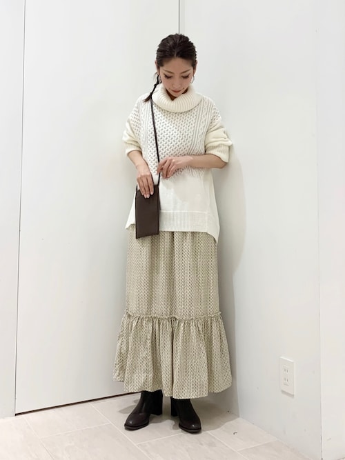 Lサイズ】feerique 強撚TCボイルシアーローンスカート｜BIGI